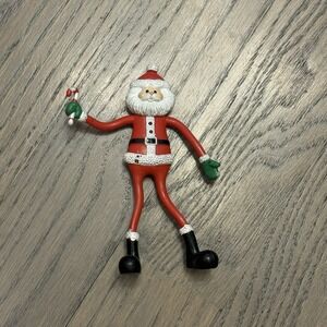Russ Skinny Santa Bendy Rubber Bendable Poseable Figure 5.75"‎ Vintage